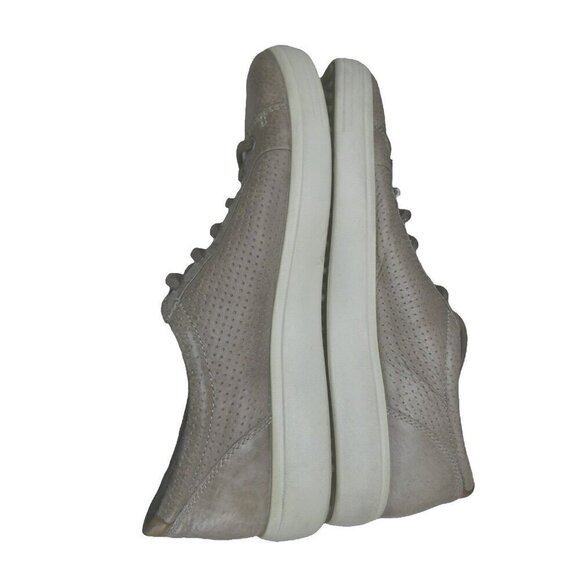 Ecco Soft 7 Mens Size 45 Us 11-11.5 Perforated‎ Leather Sneakers Grey Taupe - Picture 10 of 14